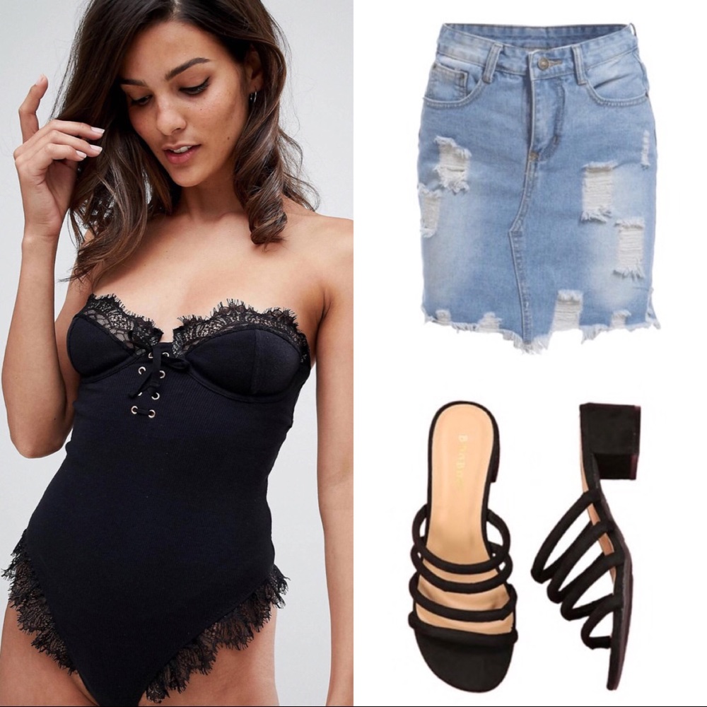 ⛔️SOLD⛔️Black Bustier Bodysuit - Picture 6 of 6
